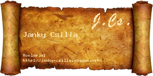 Janky Csilla névjegykártya